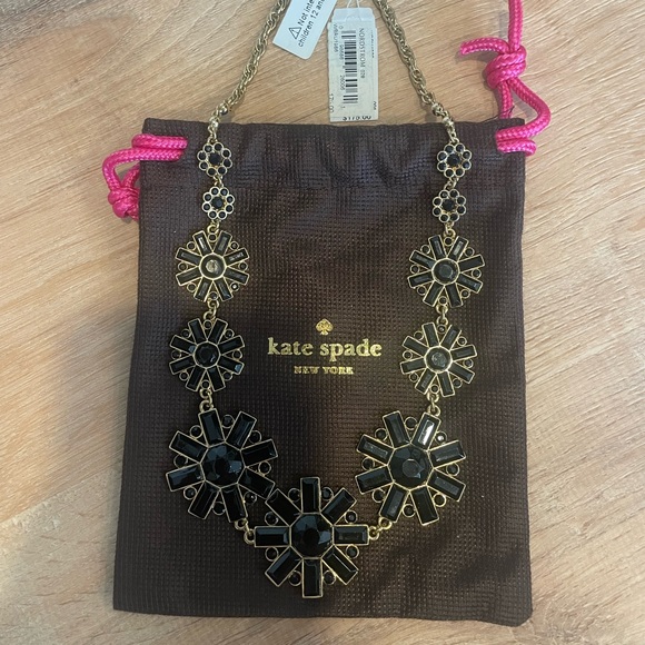 kate spade Jewelry - Kate spade black flower collar necklace